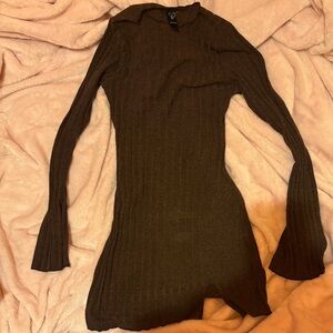 Windsor Brown Ribbed Mini Dress